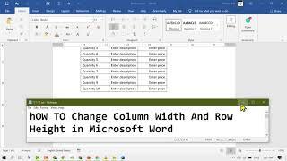 How to Change Column Width And Row Height in Microsoft Word