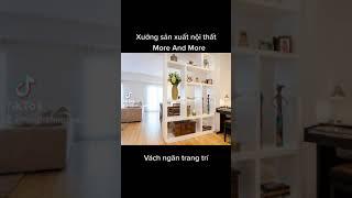 Vách ngăn trang trí đẹp ngăn phòng khách và bếp làm tại xưởng More And More