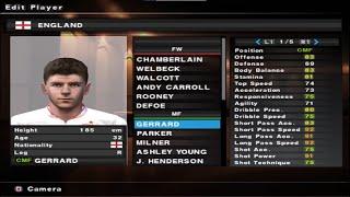 PES 2013 - Inglaterra - Stats - PS2