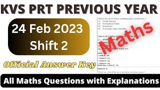 KVS PRT Previous year 24 Feb 2023 shift 2 maths Question || KVS maths Previous year || KVS Maths