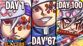 Spending 100 Days As TENGEN UZUI In PROJECT SLAYERS...