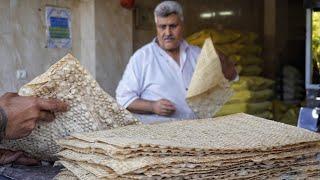 Baking tasty lavash bread in Iran in just half an hour|how to make flatbread