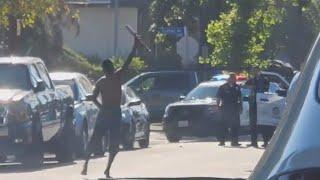 Shirtless man with bat damages cars in Van Nuys