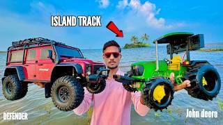 RC Defender Vs RC John Deere Tractor in Water Track - Chatpat toy TV