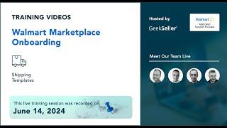 Walmart Marketplace Shipping Templates - Training Session