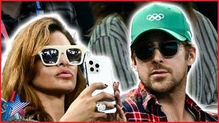 Ryan Gosling & Eva Mendes Attend Paris Olympics w/ Daughters In RARE Family Outing