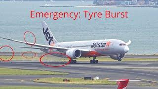 Jetstar Boeing 787-8 Tyre Bursts & Emergency Landing