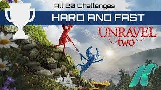 UNRAVEL TWO - ALL CHALLENGES - Hard and Fast Achievement Walkthrough