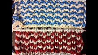 Two Color Knit Stitch  Very easy