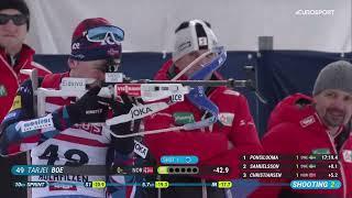 Tarjei Bø INCREDIBLE standing shooting to win the race - Sprint Hochfilzen 2023