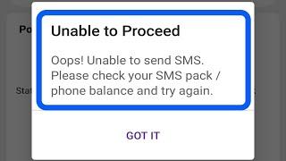 How To Fix PhonePe App Unable To Proceed Oops! Unable To Send SMS Please Check Your SMS Pack Problem