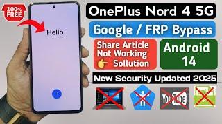 OnePlus Nord 4 5G FRP Bypass Android 14 | OnePlus Nord CE 5G FRP | OnePlus FRP Bypass Android 14