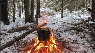 Зимний лес. Костер. Одиночная прогулка  / Solo Woman Bushcraft