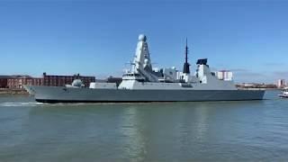 HMS Dauntless sails from Portsmouth for the first time in 4 years