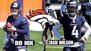 BO NIX vs Zach Wilson Battle HEATING UP @ Denver Broncos OTA’s Day 3 HIGHLIGHTS: Fight For “QB1” 