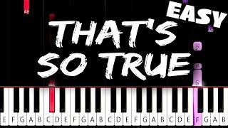 Gracie Abrams - That’s So True - EASY Piano Tutorial