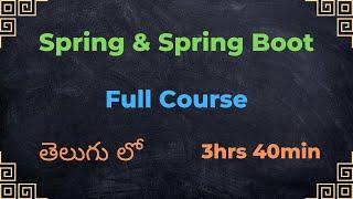 Spring Boot full course in Telugu //spring framework full course// Easy Learning Channel