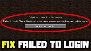 FIX The authentication servers are Currently down for Maintenance | Minecraft Error