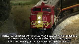 MTH RailKing Black Bonnet Santa Fe Alco PA Diesels w/Proto-Sound 3.0 - Patrick's Trains Exclusive