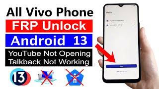 All Vivo Google Account Bypass ANDROID 13 (YouTube Not Opening) | New Method 2024 (No PC)
