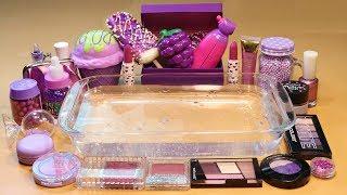 Theme Series #20 "PurpleFood" Mixing Makeup And glitter Into Clear Slime! "purpleFood Silme"