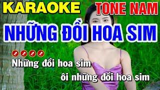 NHỮNG ĐỒI HOA SIM Karaoke Tone Nam | Mạnh Hùng Karaoke