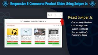 Responsive E-Commerce Product Slider in React with Custom Pagination and Navigation using Swiper JS