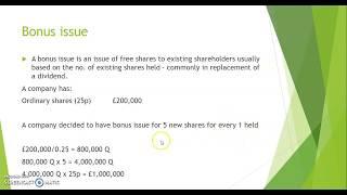 AQA Limited Company Accounts Part 2: Bonus Issue