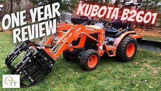 #111 Kubota B2601 One Year Review  - Artillian Grapple - Best Small Compact Tractor - LA435 Loader