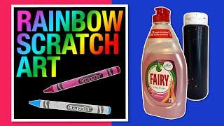 Art Lesson Online: How to make homemade rainbow scratch art. Perfect activity for home & at school