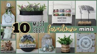 ⭐10 MUST SEE FARMHOUSE MINI DECOR IDEAS~Rustic Farmhouse Decor DIYS~Tiered Tray Mini DIYS