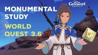 Monumental Study || Complete Sosi's commission || World quest || Genshin Impact 3.6