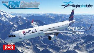 MFS2020 Santiago de Chile to Cordoba LA492 New FSlabs A321Ceo!