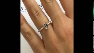 1 carat Emerald Cut Diamond Engagement Ring in Rose Gold