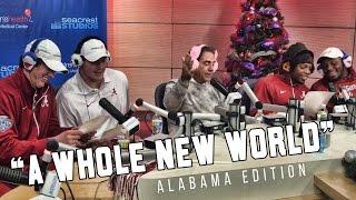 Watch Nick Saban and Alabama players sing 'A Whole New World'