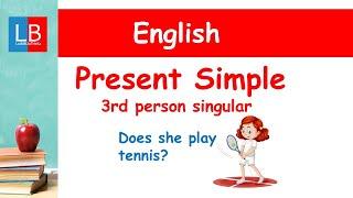 PRESENT SIMPLE. 3ª persona singular. Inglés para niños‍ PRIMARIA
