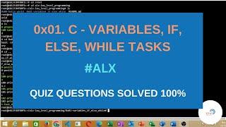 0X01 C VARIABLE IF, ELSE QUIZ SOLVED 100%