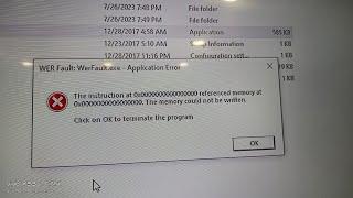 How To Wer Fault:WerFault.exe - Application Error