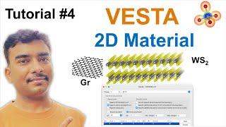 Create monolayer of 2D nanomaterial (graphene and WS2) with VESTA #Tutorial 4