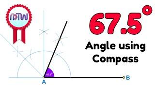 How to construct a 67.5-degree angle using a compass