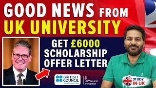 Good News from UK University & Get £6000 Scholarship from University | UK Student Visa Update 2024