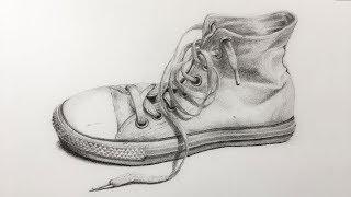 How to Draw an Old Shoe with Pencil - Time Lapse Drawing