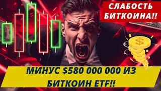 СЛАБОСТЬ БИТКОИНА!! МИНУС $580 000 000 ИЗ БИТКОИН ETF!! 2 ИЮЛЯ ЗАПУСК ETF Ethereum? MicroStrategy