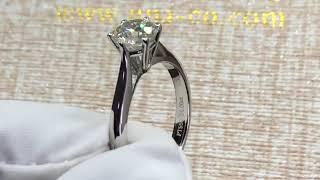 UNA&CO Six Prong Hollow Shape CVD Diamond Ring