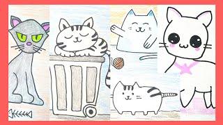 International Cat Day, 8th Aug 2022, How to draw easy cats for beginners, trending cat drawing