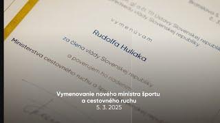 Vymenovanie nového ministra športu a cestovného ruchu