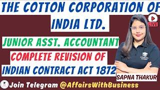 INDIAN CONTRACT ACT 1872 || REVISION ll CCI Junior Asst Accounts ll BSPHCL Junior Clerk