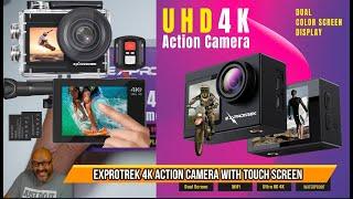 Exprotrek 4K Action Camera with Touch Screen