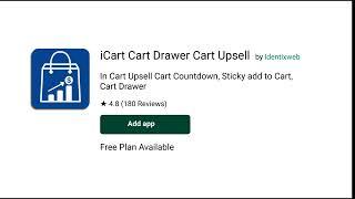 iCart Cart Drawer Cart Upsell Shopify App - Free Plan Available