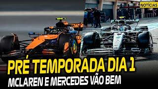 MCLAREN E MERCEDES MAIS EQUILIBRADAS E RÁPIDAS, SAUBER E ASTON FICAM PARA TRÁS - PRÉ TEMPORADA DIA 1